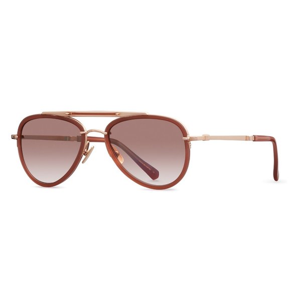 Mr Leight Doheny SL Rosewood Aviator Sunglasses - Picture 1 of 14